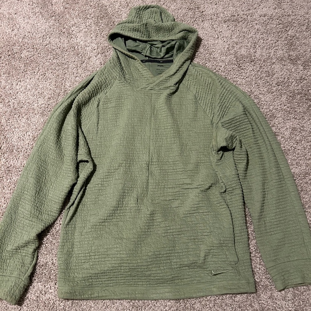Nike Men's Olive Textured Hoodie